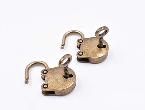 Art&Beauty Vintage Antique Style Mini Padlocks with Keys (2-Pack, Bronze) | Set of 2 Locks thumbnail 4