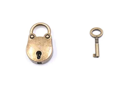 Art&Beauty Vintage Antique Style Mini Padlocks with Keys (2-Pack, Bronze) | Set of 2 Locks thumbnail 2