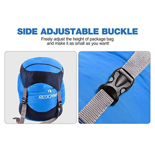 REDCAMP Nylon Compression Stuff Sack Medium Blue | Lightweight Backpacking Gear Organizer thumbnail 5