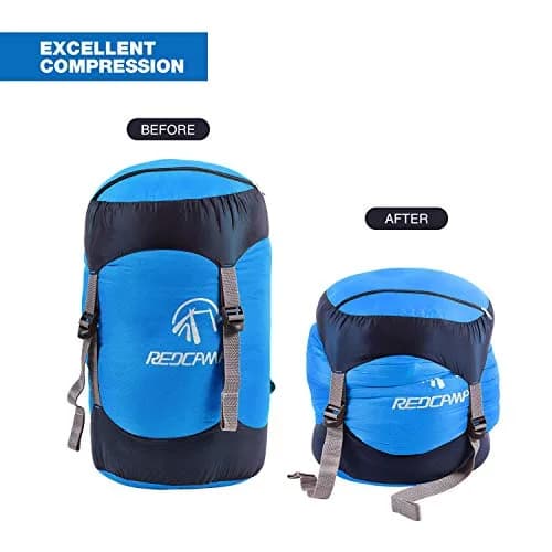 REDCAMP Nylon Compression Stuff Sack Large Blue | Lightweight Sleeping Bag Compression Sack for Backpacking, Hiking, Camping thumbnail 2