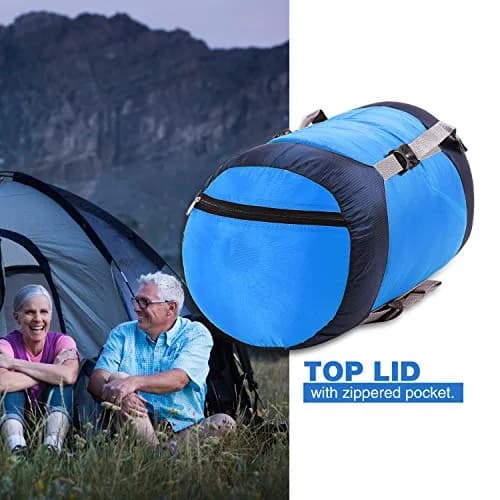 REDCAMP Nylon Compression Stuff Sack Large Blue | Lightweight Sleeping Bag Compression Sack for Backpacking, Hiking, Camping thumbnail 3