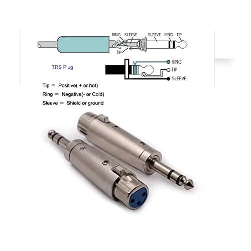 WYMECT XLR Female to 1/4 Inch TRS Stereo Male Adapter 2 Pack | Balanced Audio Connector for Studio & Stage thumbnail 4