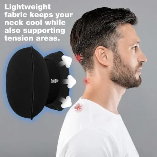 Samsonite Car Neck Pillow – Memory Foam Headrest Cushion, Ergonomic Support for Long Trips & Daily Drives, Black thumbnail 5