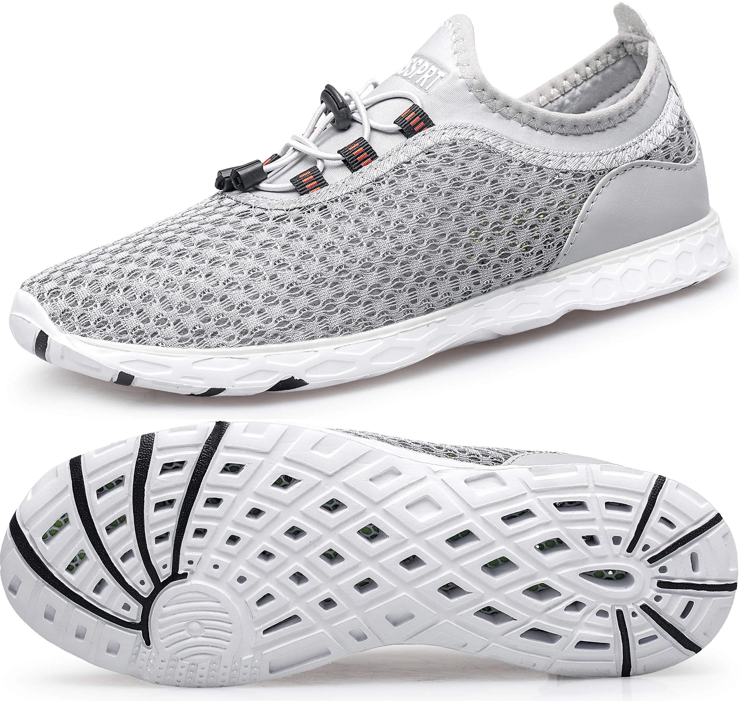 DOUSSPRT Men's Water Shoes Quick Dry for Beach Swim Pool Fishing Grey | Breathable Mesh & Quick Drying (70-120 chars) - main product image