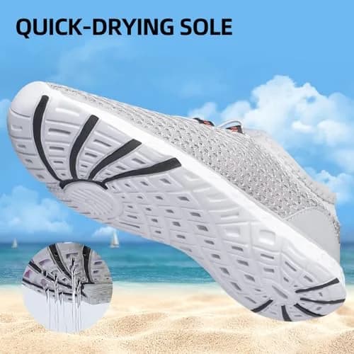 DOUSSPRT Men's Water Shoes Quick Dry for Beach Swim Pool Fishing Grey | Breathable Mesh & Quick Drying (70-120 chars) thumbnail 4