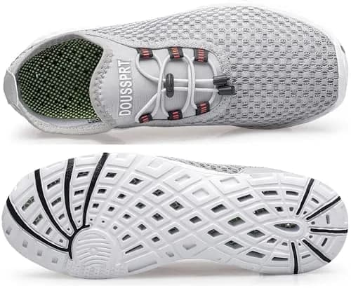 DOUSSPRT Men's Water Shoes Quick Dry for Beach Swim Pool Fishing Grey | Breathable Mesh & Quick Drying (70-120 chars) thumbnail 8