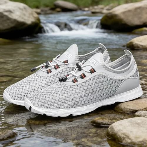 DOUSSPRT Men's Water Shoes Quick Dry for Beach Swim Pool Fishing Grey | Breathable Mesh & Quick Drying (70-120 chars) thumbnail 3