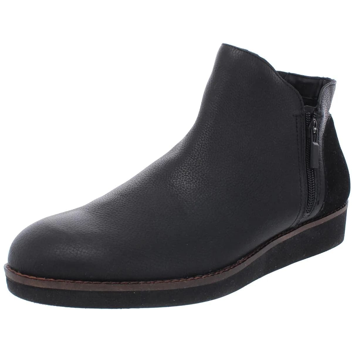 SoftWalk Wesley Black 11 Wide | Casual Ankle Boot with Asymmetric Zip (70-120 chars)
