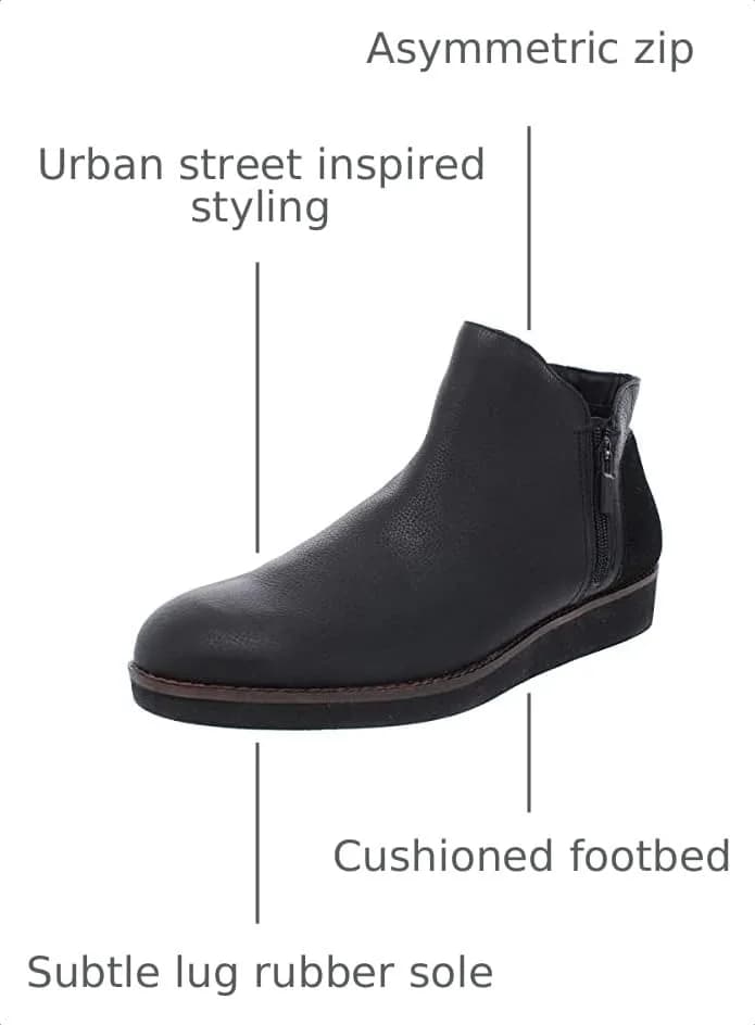 SoftWalk Wesley Black 11 Wide | Casual Ankle Boot with Asymmetric Zip (70-120 chars) thumbnail 3