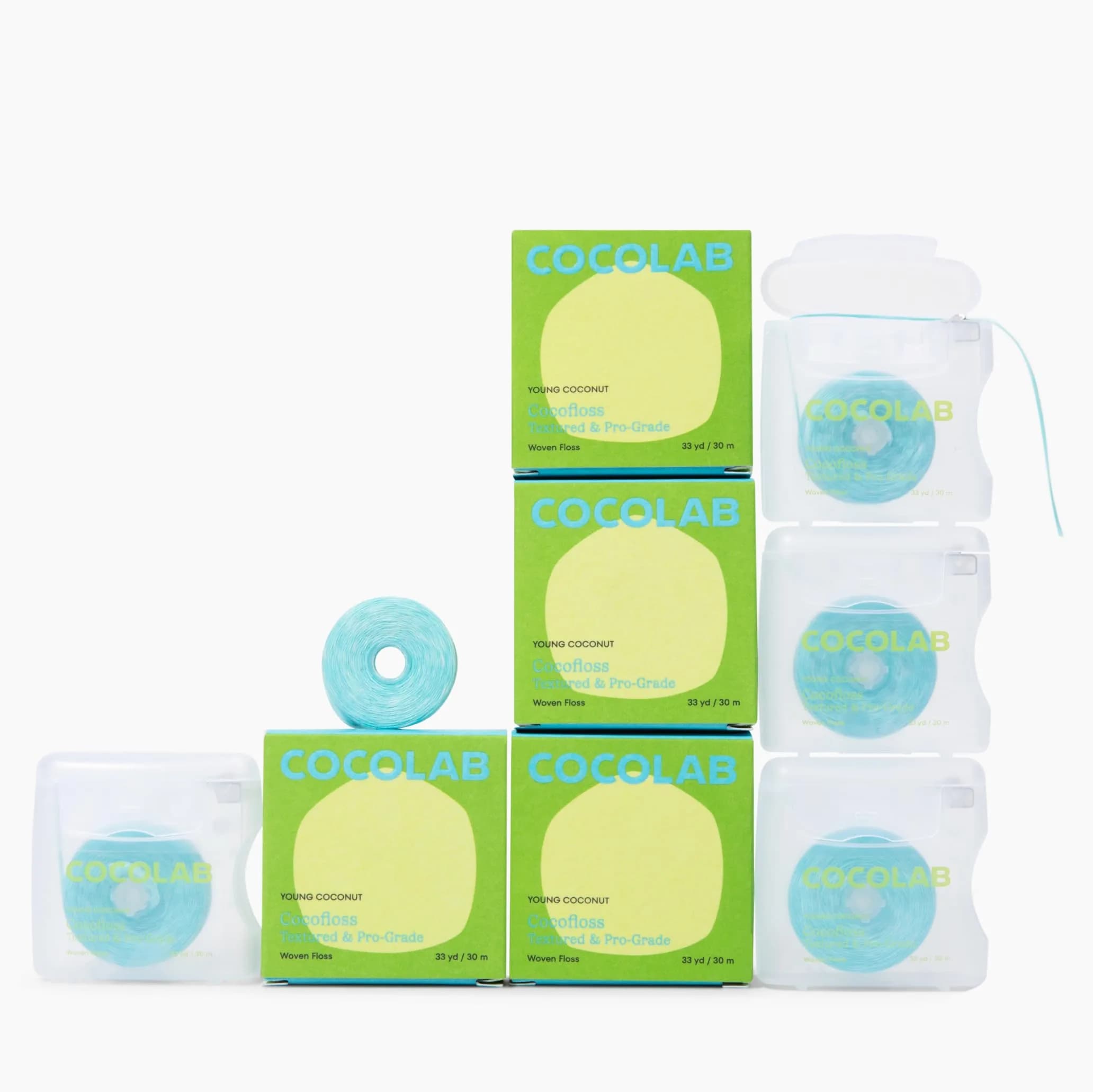 Cocofloss Expanding Woven Dental Floss by COCOLAB, Coconut Scent, 396 Feet (Pack of 4) | Dentist-Designed for Superior Plaque Removal