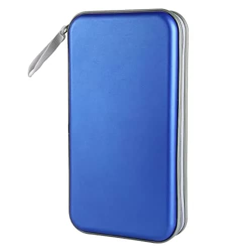 Siveit 80 Capacity CD DVD Case Holder Wallet Blue | Protects Discs from Dust, Scratches, and Damage thumbnail 1