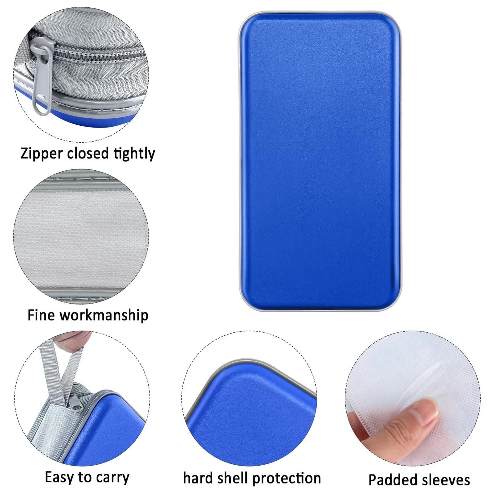 Siveit Blue 80 Capacity CD Case Holder with Zipper | Hard Plastic DVD Wallet - view 2