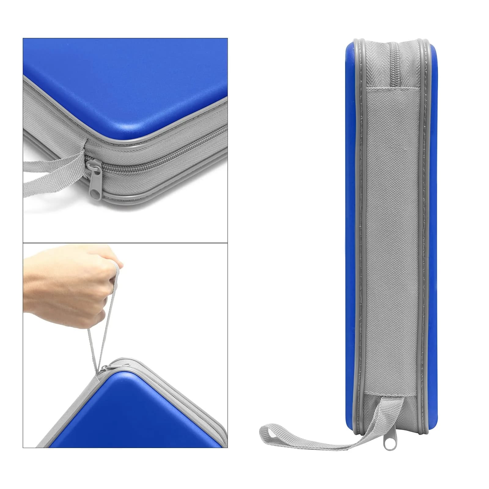 Siveit Blue 80 Capacity CD Case Holder with Zipper | Hard Plastic DVD Wallet - view 3
