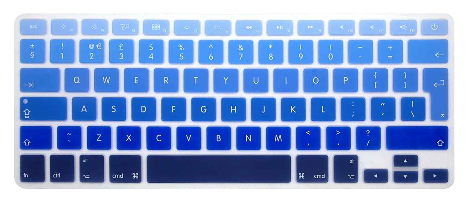 HRH Ombre Blue Keyboard Cover EU for MacBook Air Pro 13" 15" 2015 or Older | Full EU Layout Silicone