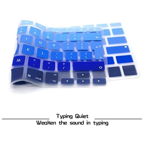 HRH Ombre Blue Keyboard Cover EU for MacBook Air Pro 13" 15" 2015 or Older | Full EU Layout Silicone thumbnail 3