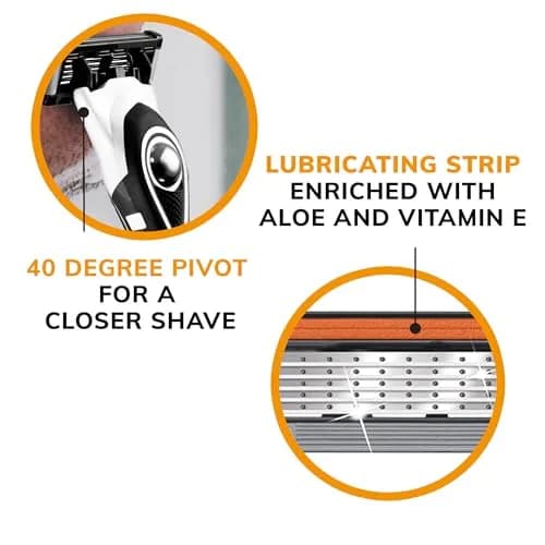 BIC Flex 5 Hybrid Disposable Razors for Men | 1 Handle & 6 Cartridges, 5 Blades, Recycled Plastic Handle, Recyclable Packaging thumbnail 6