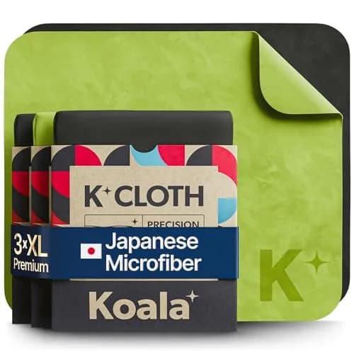 Koala Lifestyle XL Microfiber Cleaning Cloths - Black & Green (3-Pack) thumbnail 1