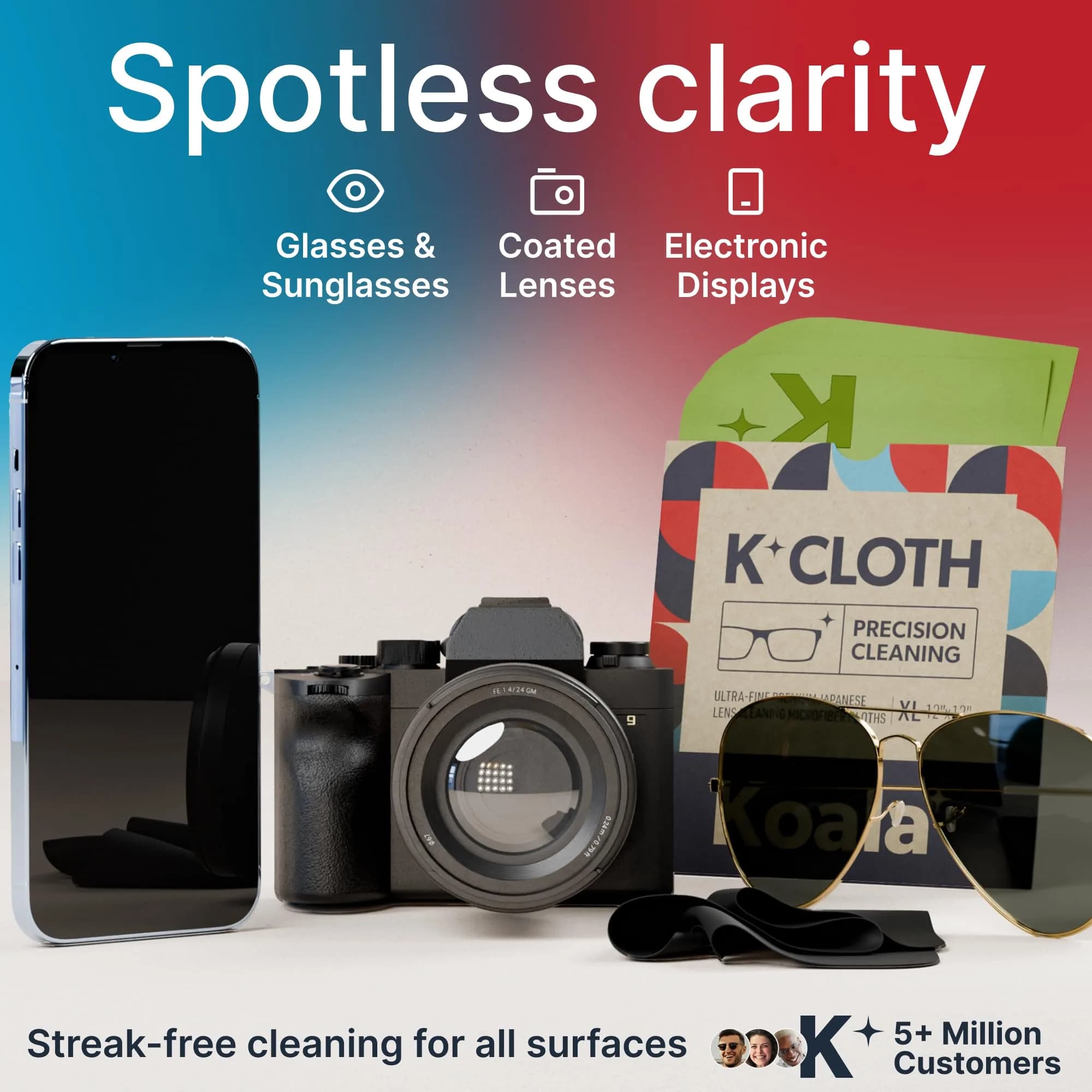 Koala Lifestyle XL Microfiber Cleaning Cloths - Black & Green (3-Pack) - view 2