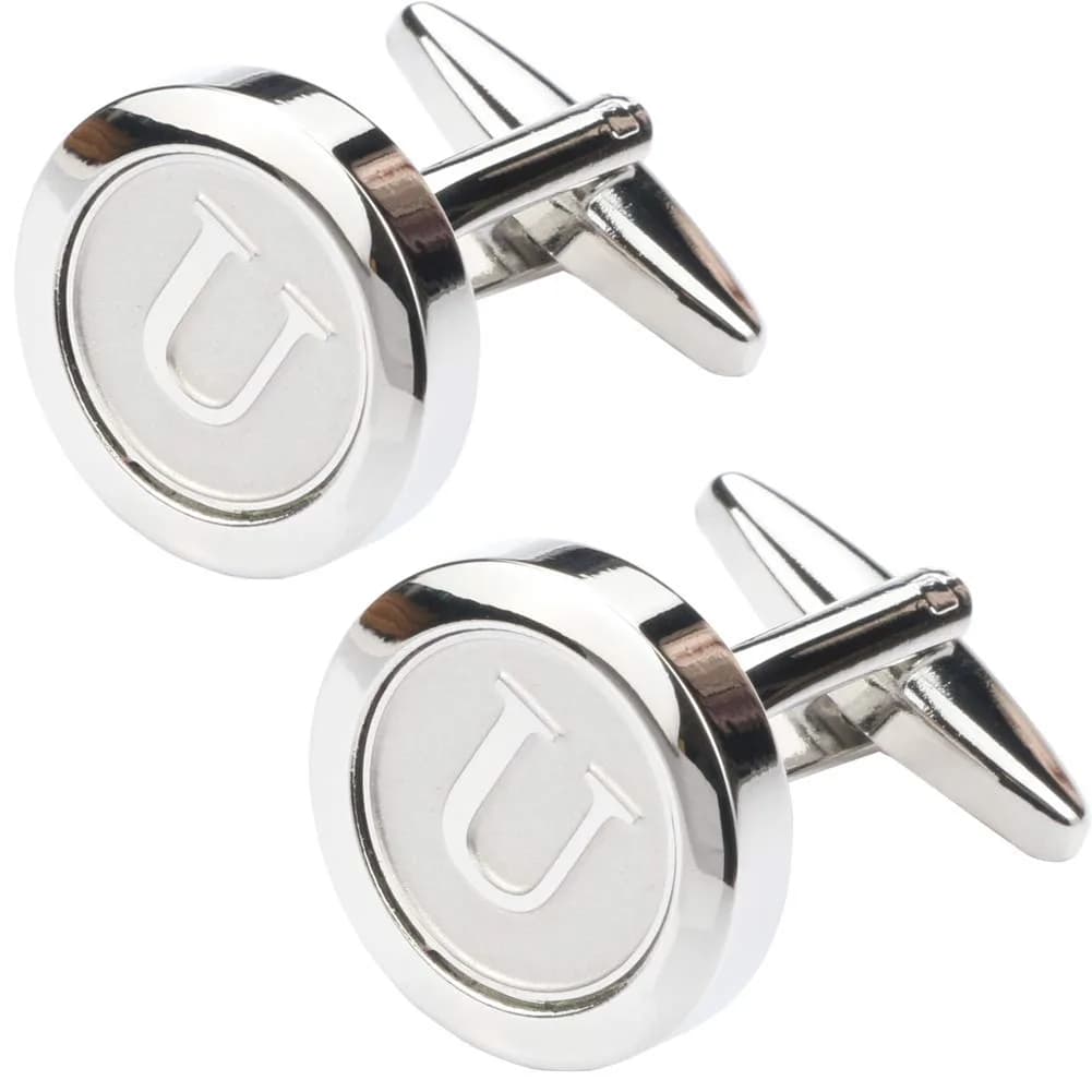 Dannyshi Classic Stainless Steel Initial Cufflinks 26 | Durable, Polished, Elegant (70-120 chars)