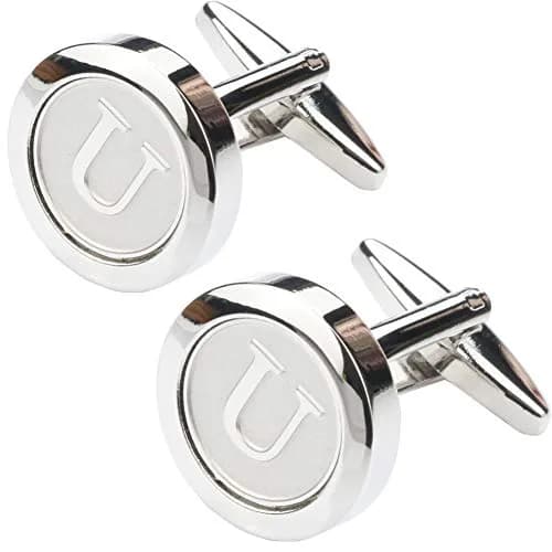 Dannyshi Classic Stainless Steel Initial Cufflinks 26 | Durable, Polished, Elegant (70-120 chars) thumbnail 1