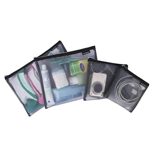 Travelon Set of 4 Mesh Pouches, Gray, 21.4cm x 31.6cm x 2.9cm | Organize Luggage with Breathable Mesh — Gray