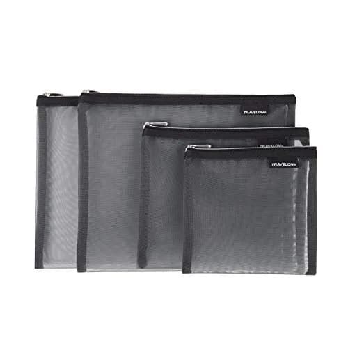 Travelon Set of 4 Mesh Pouches, Gray, 21.4cm x 31.6cm x 2.9cm | Organize Luggage with Breathable Mesh thumbnail 2
