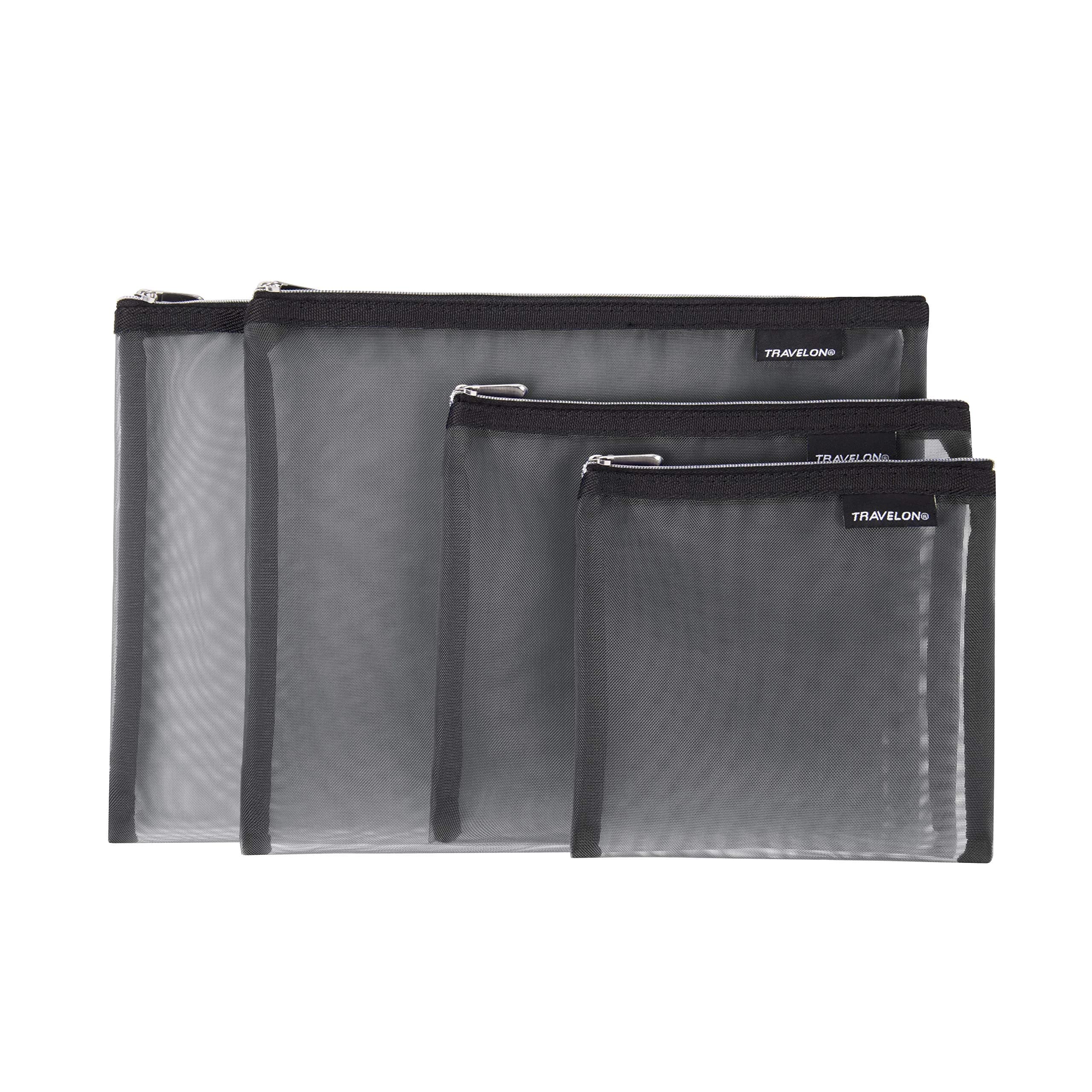 Travelon Set of 4 Mesh Pouches, Gray, 21.4cm x 31.6cm x 2.9cm | Organize Luggage with Breathable Mesh - view 2