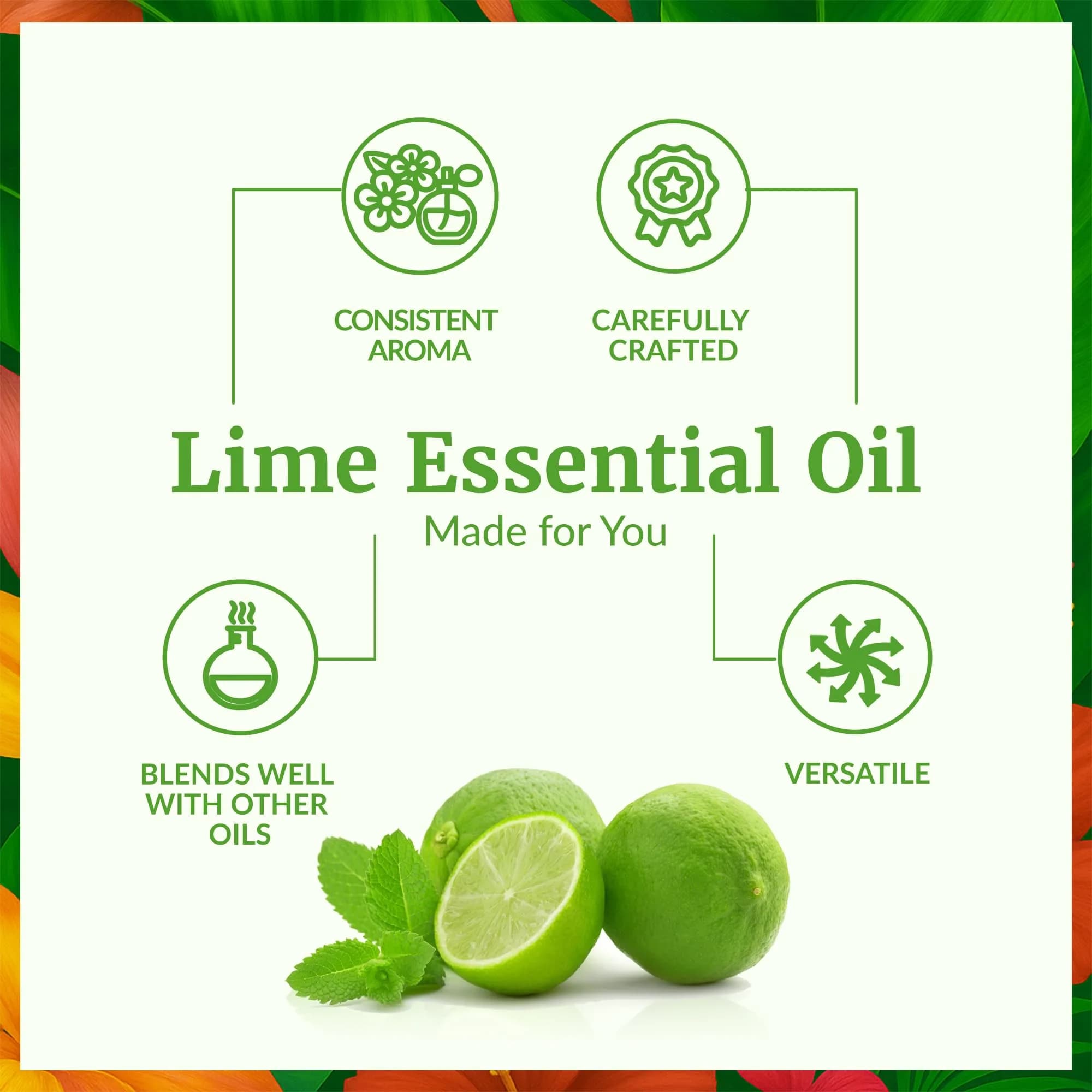 SVA ORGANICS Lime Essential Oil 4 Fl Oz (118 mL) - Pure, Natural Steam Distilled Oil - view 3