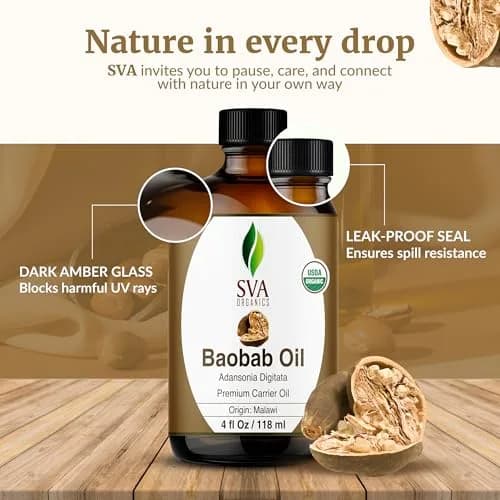 SVA ORGANICS Baobab Seed Carrier Oil 118 ml (4 Fl Oz) | Cold-Pressed, Organic, Multi-Use for Skin & Hair thumbnail 7