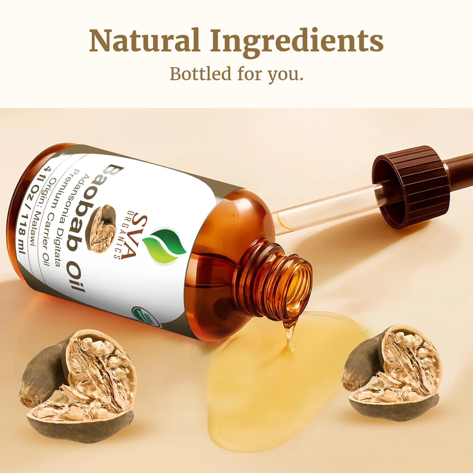 SVA ORGANICS Baobab Seed Carrier Oil 118 ml (4 Fl Oz) | Cold-Pressed, Organic, Multi-Use for Skin & Hair - view 8