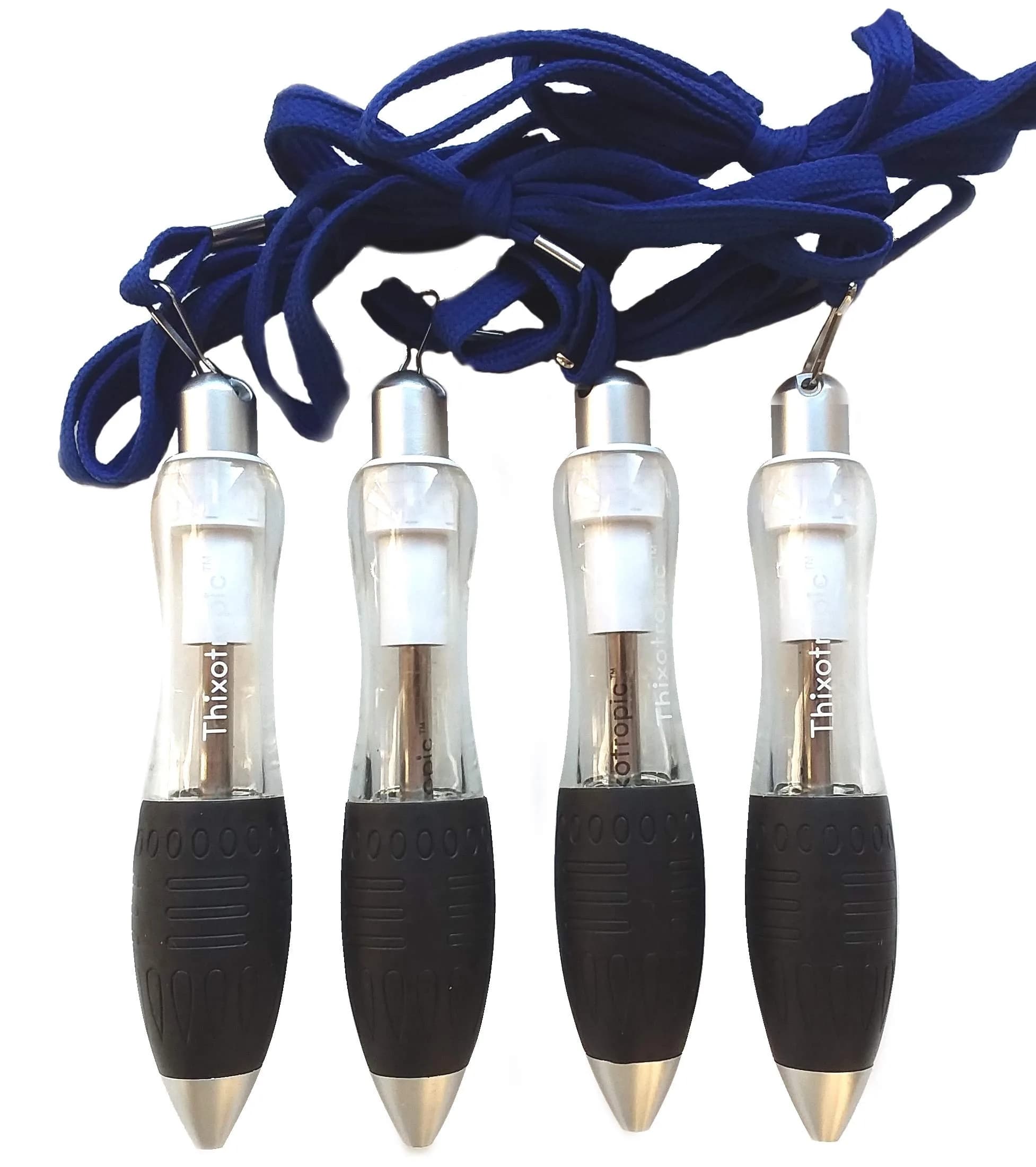 Thixotropic Super Big Fat Pens: Large, Easy to Hold Pens for Arthritis (4 pack), Longer Lasting Black Ink Cartridge — Black