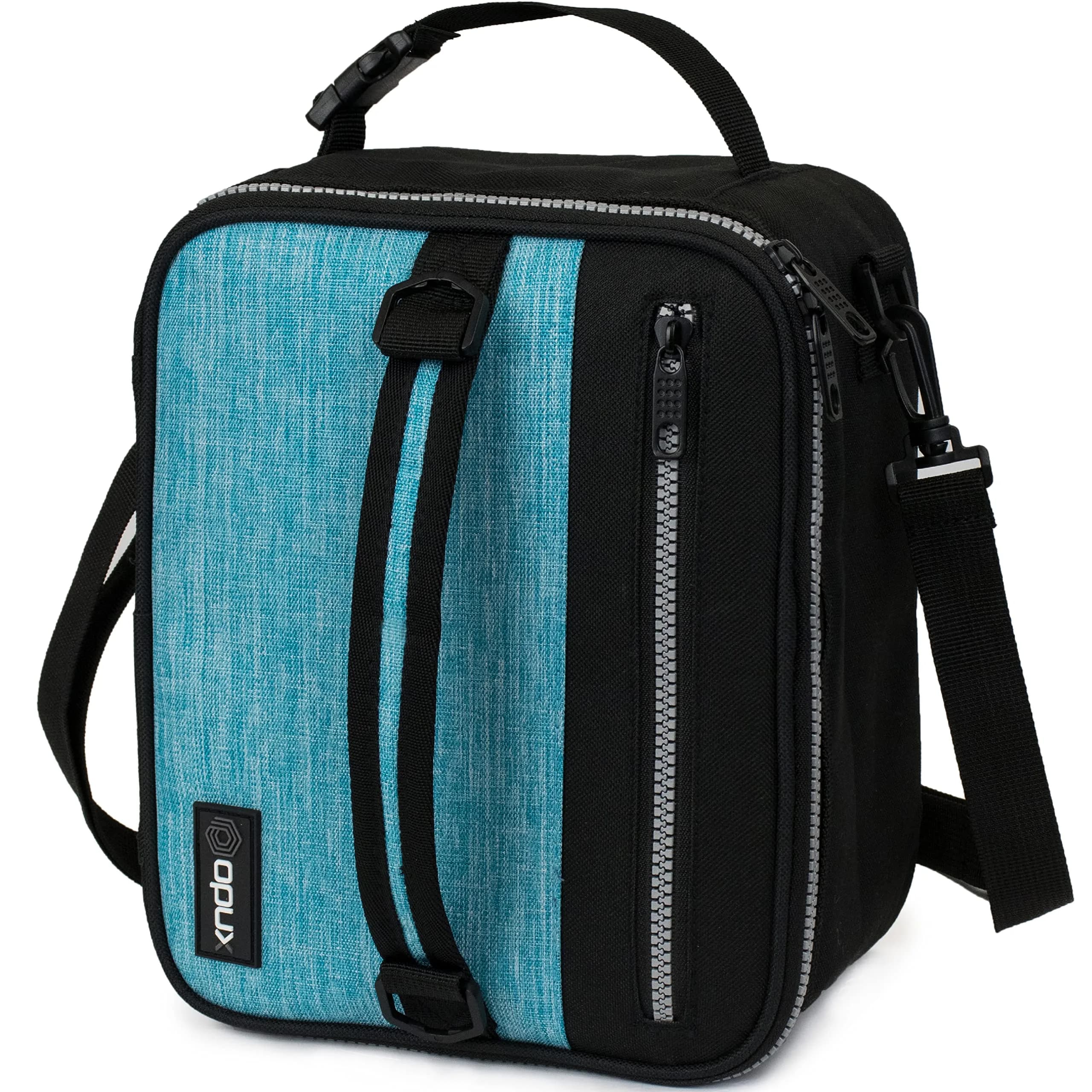 opux Insulated Lunch Bag for Men Women Kids, Soft Lunch Box, Heather Sea Blue | 7L (12 cans) Capacity — Heather Sea Blue
