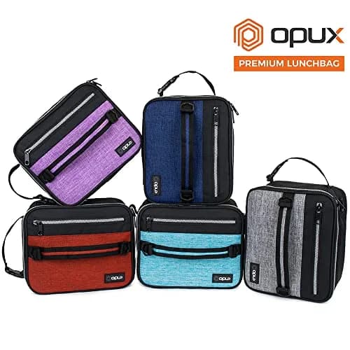 opux Insulated Lunch Bag for Men Women Kids, Soft Lunch Box, Heather Sea Blue | 7L (12 cans) Capacity thumbnail 8
