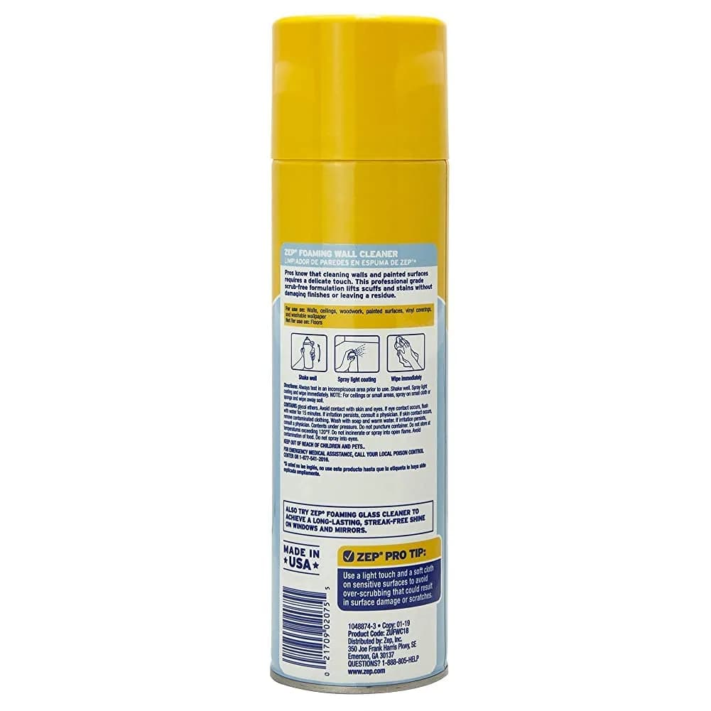 Zep Foaming Wall Cleaner Spray, 36 oz (2 x 18 oz Bottles) | Scrub-Free Stain Removal for Indian Homes - view 2