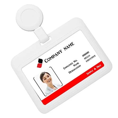 HiCycle2 ID Badge Holder Case Horizontal with Reel Clip 102 x 80MM | Heavy Duty Plastic thumbnail 2