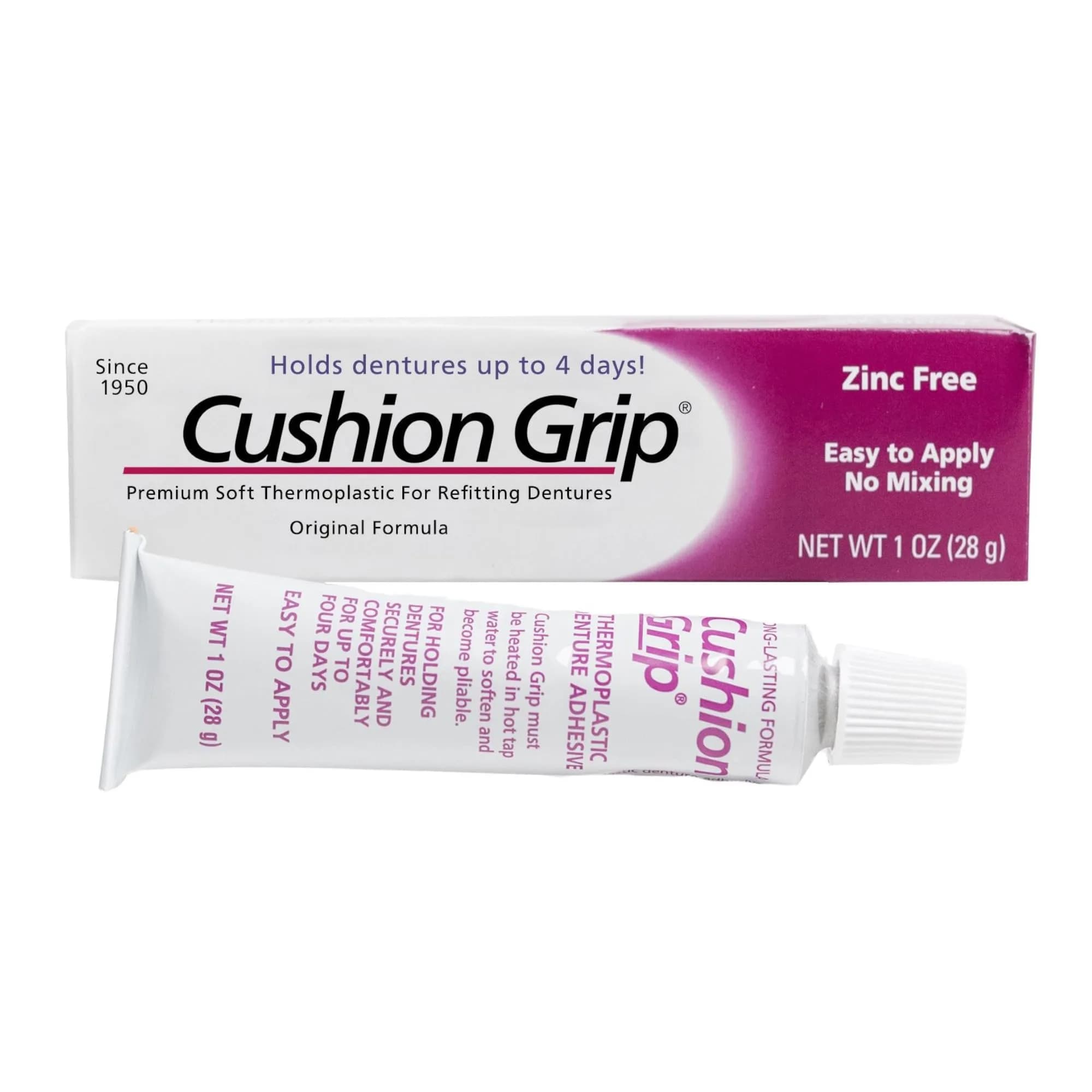 Cushion Grip Thermoplastic Denture Adhesive 1 oz (28.35 g) | Refits & Tightens Dentures for Secure Fit - main product image