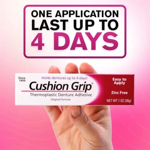 Cushion Grip Thermoplastic Denture Adhesive 1 oz (28.35 g) | Refits & Tightens Dentures for Secure Fit thumbnail 2