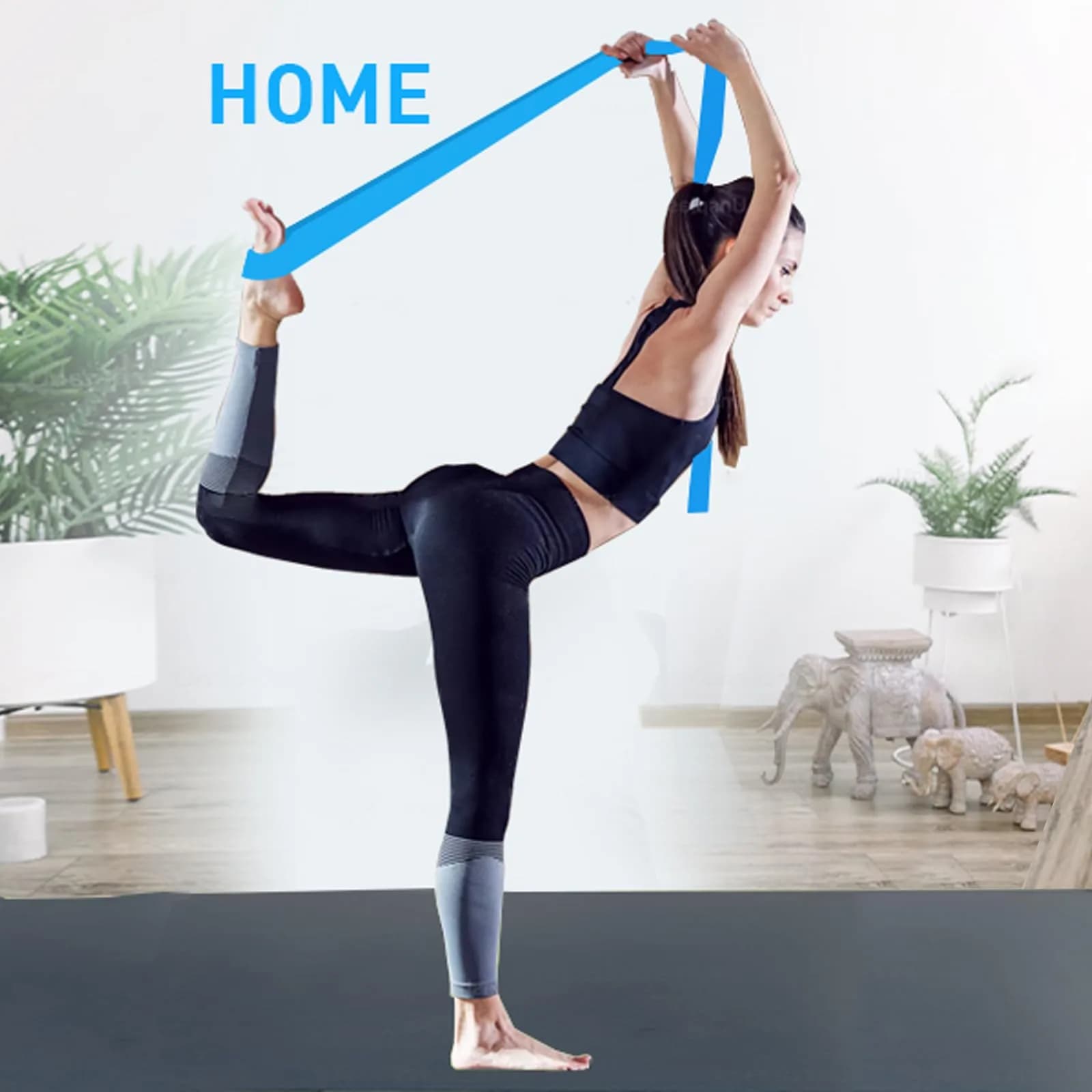 A AZURELIFE Resistance Bands Set - 3pc Long Latex-Free Exercise Bands for Therapy, Yoga, Pilates, Strength Training (5 ft x 6 in) - view 9