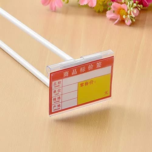 mollensiuer Clear Plastic Wire Shelf Price Label Holder 100-Pack | Fits Wire < 1/4 Inch thumbnail 4