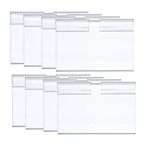 mollensiuer Clear Plastic Wire Shelf Price Label Holder 100-Pack | Fits Wire < 1/4 Inch thumbnail 1