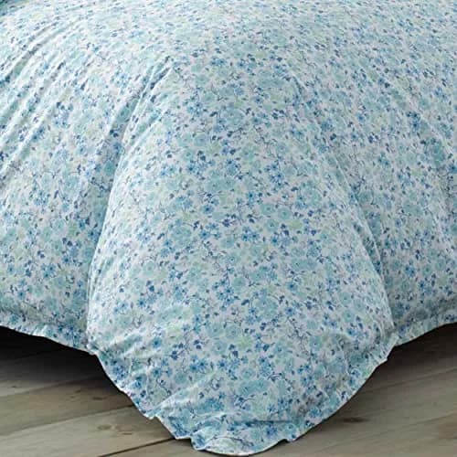 Laura Ashley Twin Duvet Cover Set with Sham | Cottage Floral 100% Cotton, Blue & Aqua | Machine Washable thumbnail 6