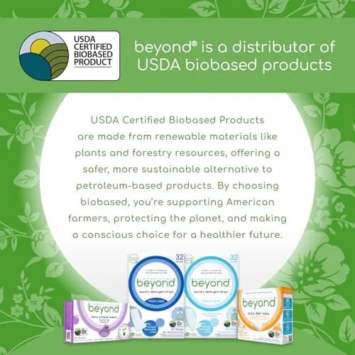 Beyond Auto Dish Tablets - Fragrance & Dye Free 32 Count (1.02 kg) | Plant-Based & USDA Certified Biobased thumbnail 6