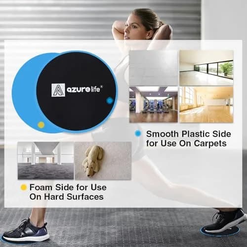A AZURELIFE Exercise Core Sliders 7 inch Dual Sided Portable for Core & Ab Workouts thumbnail 2