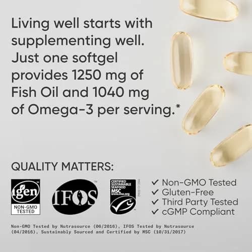 Sports Research Omega-3 Fish Oil 1250mg 30 Count | Triple Strength EPA DHA for Heart Health thumbnail 4