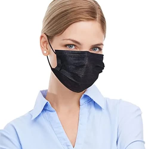 SOOQOO 3-Ply Black Disposable Face Masks 100 Count | Filter Protection Masks for Unisex Adults thumbnail 8