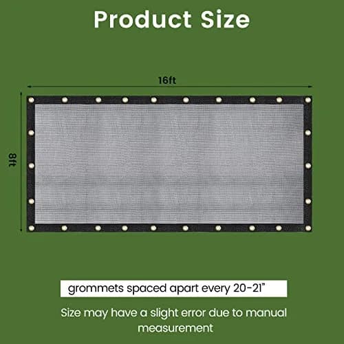 WindscreenSupplyCo 8 x 16 FT Heavy Duty Mesh Tarp Shade Cloth 60-70% | UV Resistant, Durable Shade for Gardens & Construction thumbnail 6
