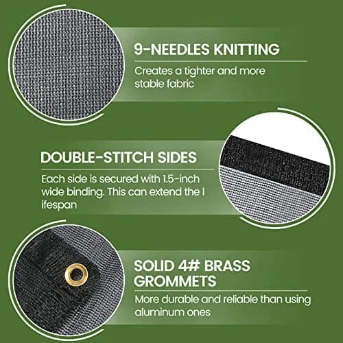 WindscreenSupplyCo 8 x 16 FT Heavy Duty Mesh Tarp Shade Cloth 60-70% | UV Resistant, Durable Shade for Gardens & Construction thumbnail 3