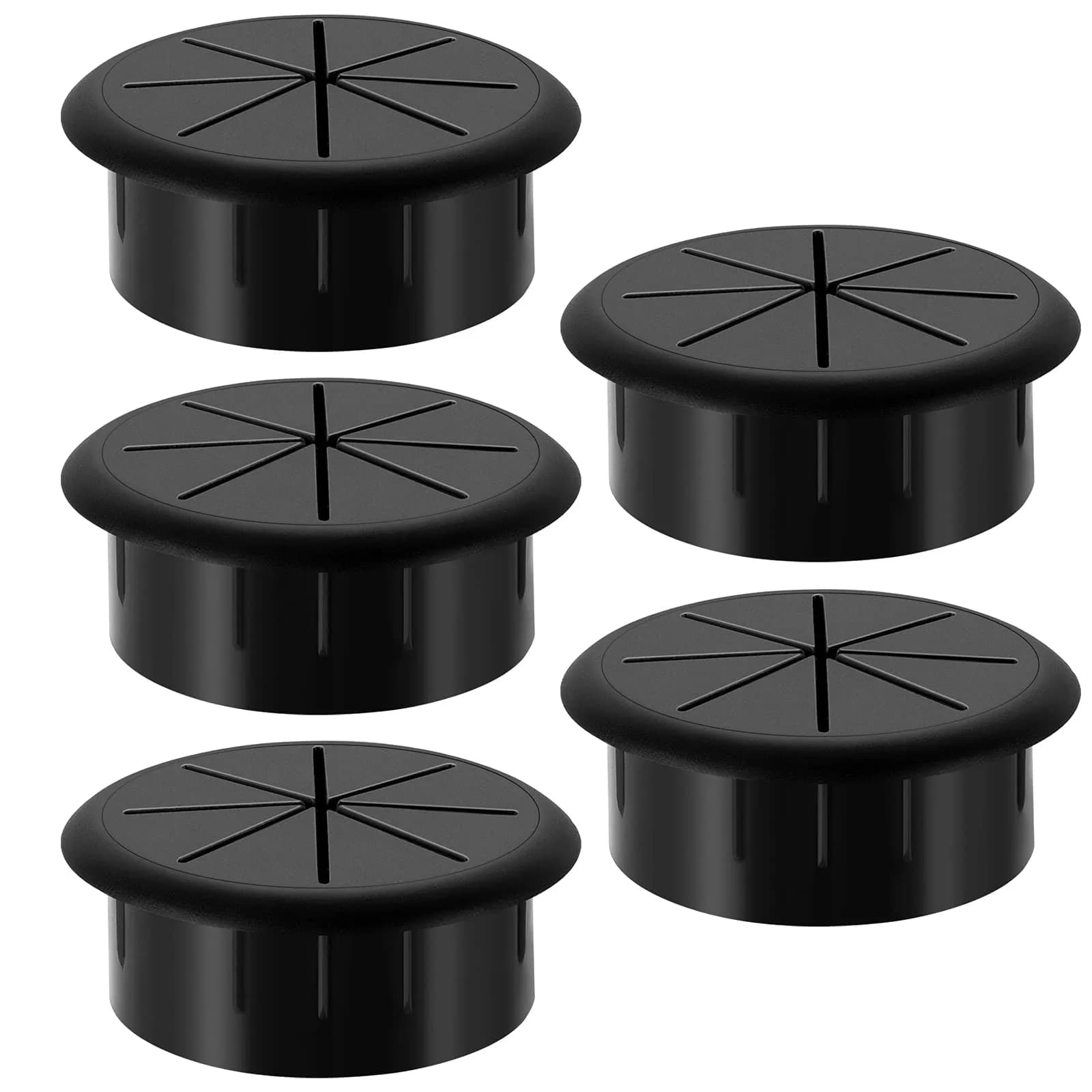 HYCC 2 Inch Black Flexible Desk Grommet | Manage Cables Through Desk Holes - main product image