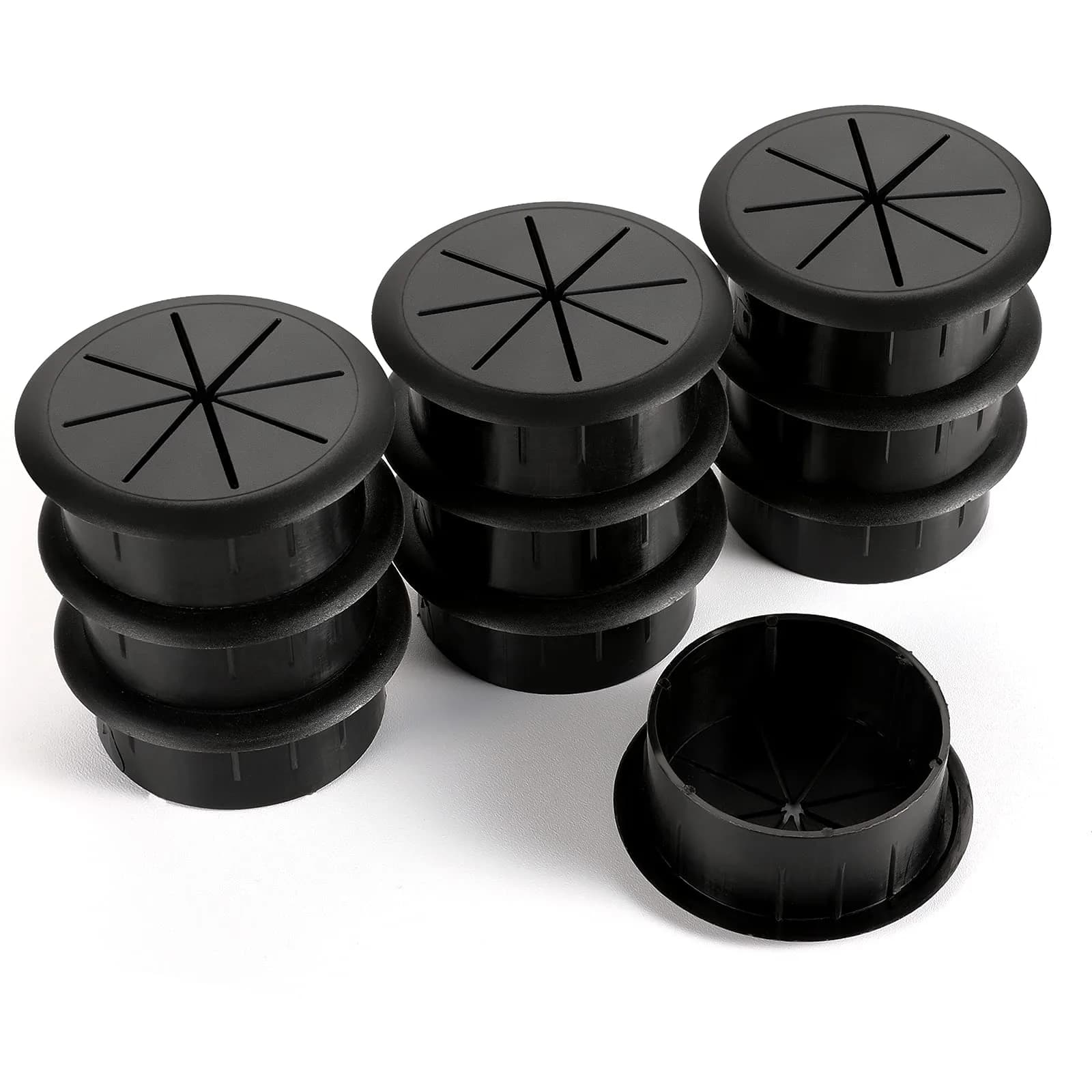 HYCC 2 Inch Flexible Desk Grommet - Black | Tidy Your Workspace Cables - main product image