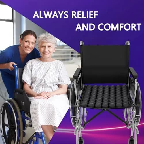 SUNFICON Air Cushion Inflatable Seat Pad 45.7cm x 40.6cm x 2.5cm (18" x 16" x 1") | Pressure Relief for Office Chairs & Wheelchairs thumbnail 2